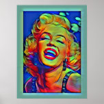 Poster Marylin Monroe Pop Art Clássico<br><div class="desc">Marylin é Brilhante e Negrito nesta Pop Art poster.</div>