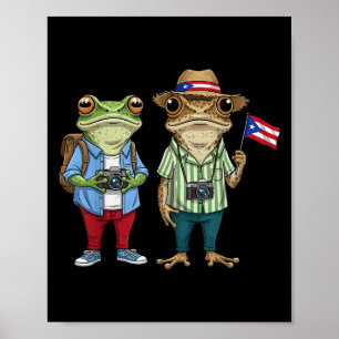 Poster Más Fotos Porto Rico Bandeira Riquenha Funny Sapo