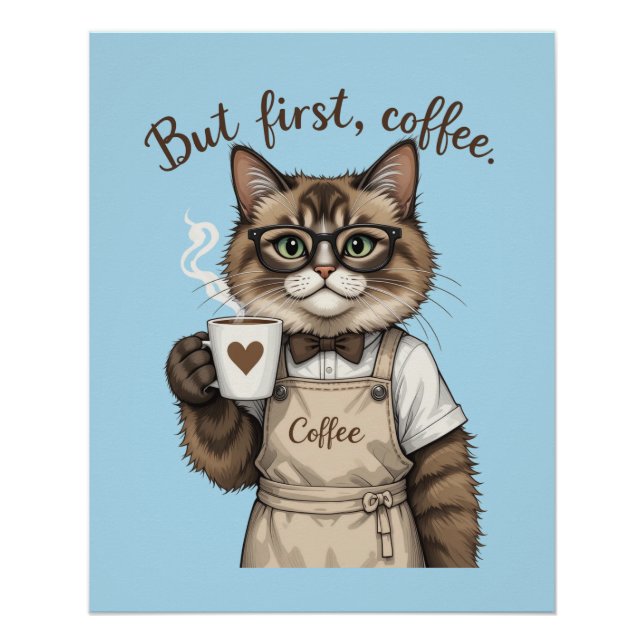 Póster Mas Primeiro, Gato Café (Frente)