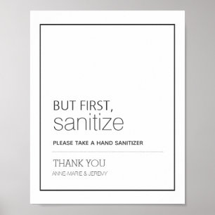 Poster Mas Primeiro, Sanitize Sinal De Casamento