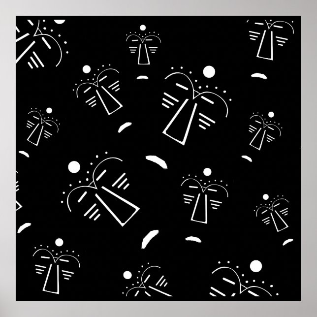 Poster Máscara abstrata autêntica aborígene (Frente)