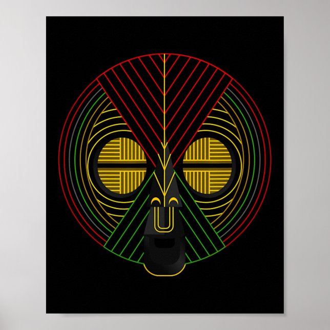 Poster Máscara Africana do Mês da História Negra (Frente)