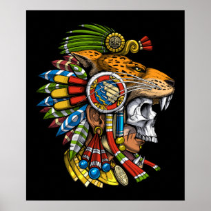 Poster Máscara Aztec Jaguar