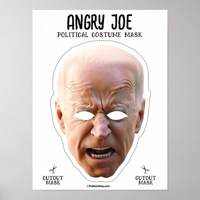 Poster Máscara de Costume de Joe Biden Zangada (Frente)