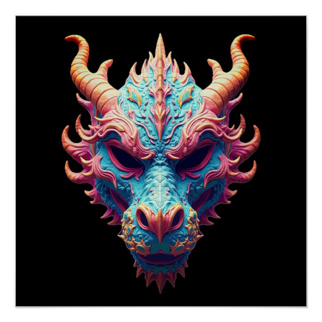 Póster Máscara de Dragão Aurora (Frente)