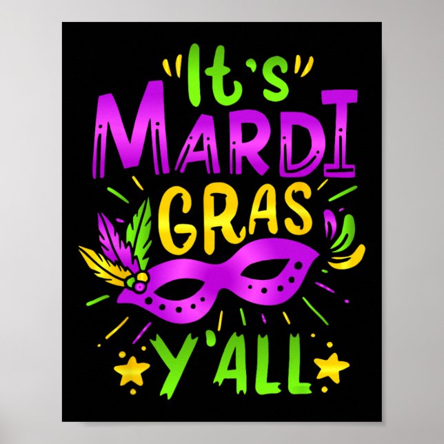 Poster Máscara de Fantasia de Carnaval de Mardi Gras  (Frente)