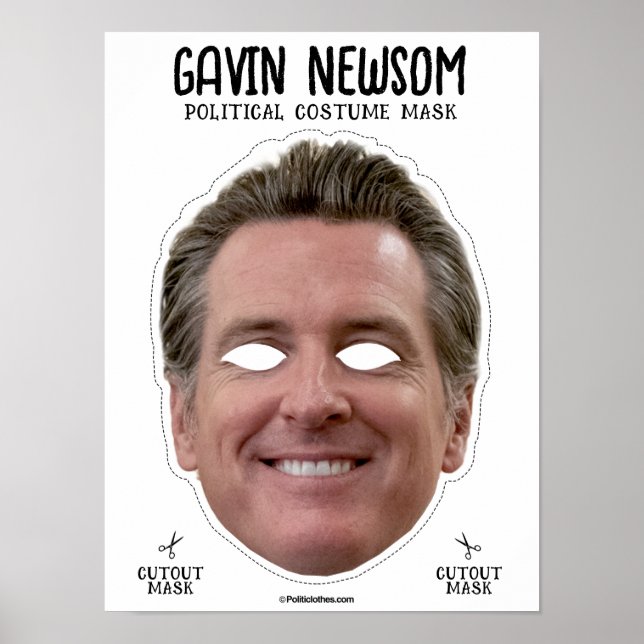 Poster Máscara de fantasia de Gavin Newsom (Frente)