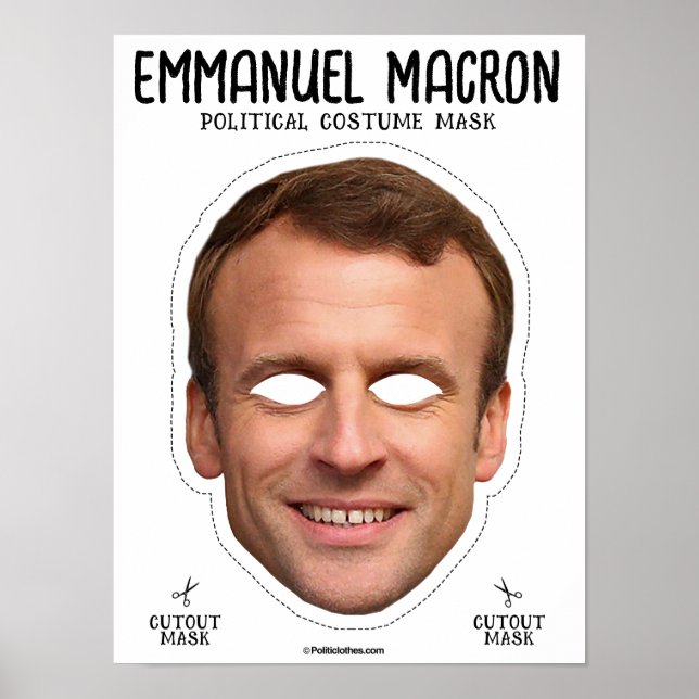 Poster Máscara de fantasia de Macron Emmanuel (Frente)