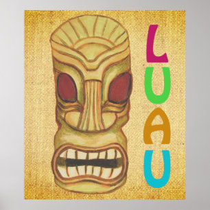 Poster Máscara de Festa Tiki Luau Havaiano