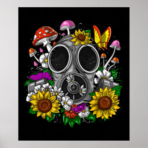 Poster Máscara de Gás de Flores