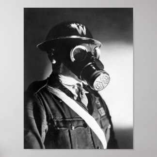 Poster Máscara de Gás de Visto de Ar Raid - WW2