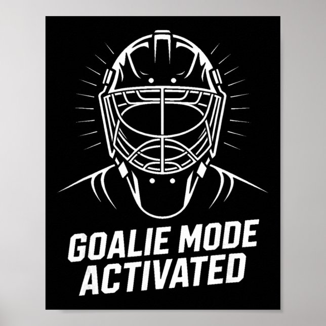 Poster Máscara de Goleiro de Hóquei no Gelo Modo Goleiro  (Frente)