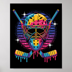 Poster Máscara de Goleiro de Hóquei Pintura Pingando Vapo
