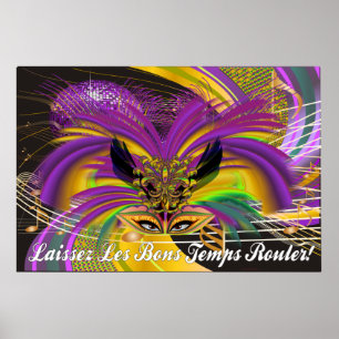 Póster Máscara de Gras do Poster-Mardi a rainha II