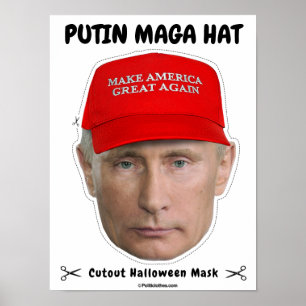 Poster Máscara de Hat Halloween de Vladimir Putin MAGA