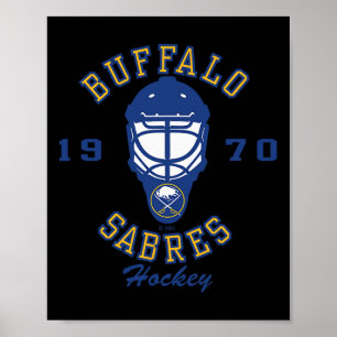 Poster Máscara de Hockey Buffalo Sabres Cinza Licenciada