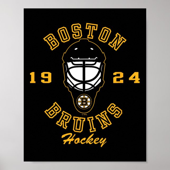 Poster Máscara de hóquei Boston Bruins preta licenciada o (Frente)