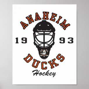 Poster Máscara de hóquei branca do Anaheim Ducks oficialm