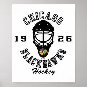 Poster Máscara de hóquei do Chicago Blackhawks Vermelha N
