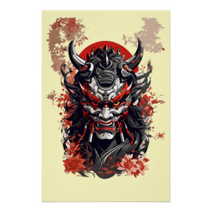Póster Máscara de japonês Hannya 3