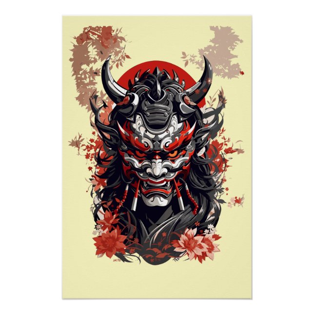 Póster Máscara de japonês Hannya 3 (Frente)
