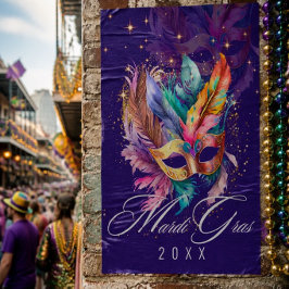 Poster Máscara de Mascarada de Mardi Gras | Cartaz Roxo
