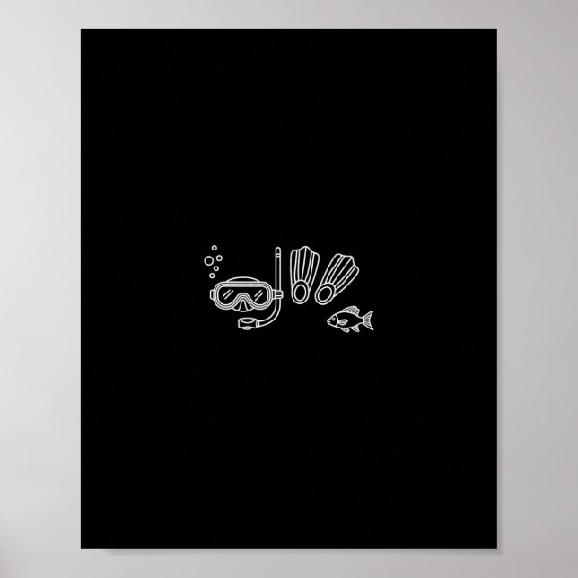 Poster Máscara de Snorkel e Barbatanas para Amantes de Di (Frente)