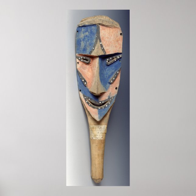 Poster Máscara de Tenon, de Ile de Vao, Nova Caledónia (Frente)
