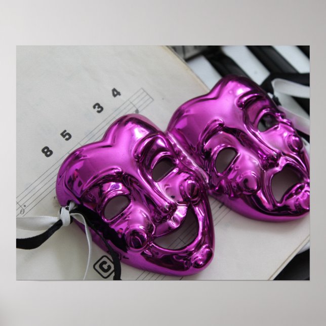 Poster Máscara de Tragédia Comédia (Frente)