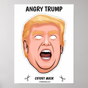 Poster Máscara de Trump Halloween zangada