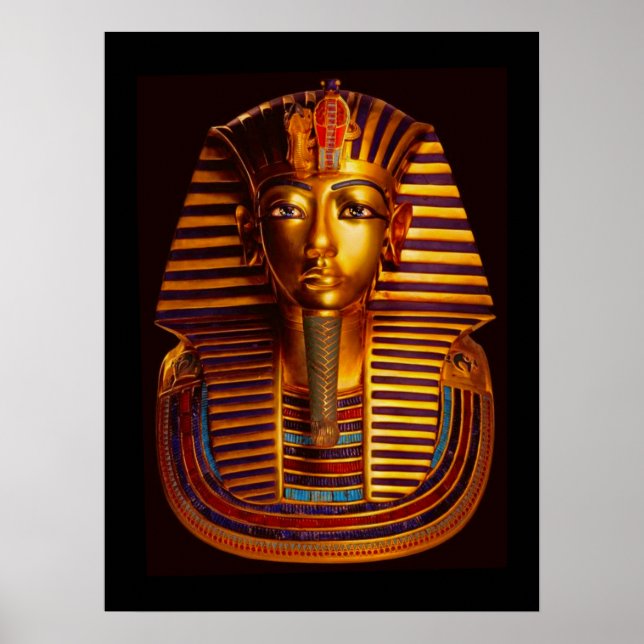 Poster Máscara Dourada do Rei Egípcio Tutankhamun (Frente)