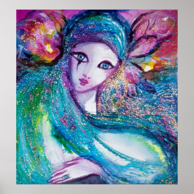 Poster MÁSCARA EM AZUL / Faces Mascarada Venetianas (Frente)