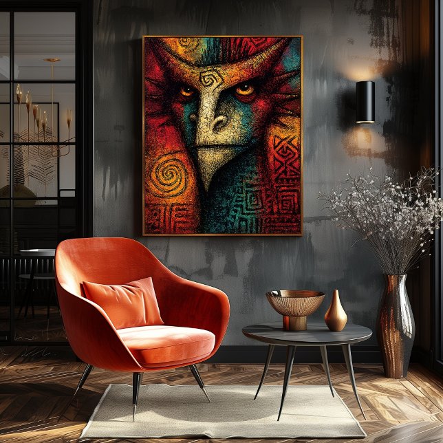 Poster Máscara Espírito Primal Abstrato – Tribal expressi (Criador carregado)