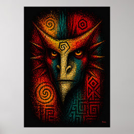 Poster Máscara Espírito Primal Arte Abstrata – Expression