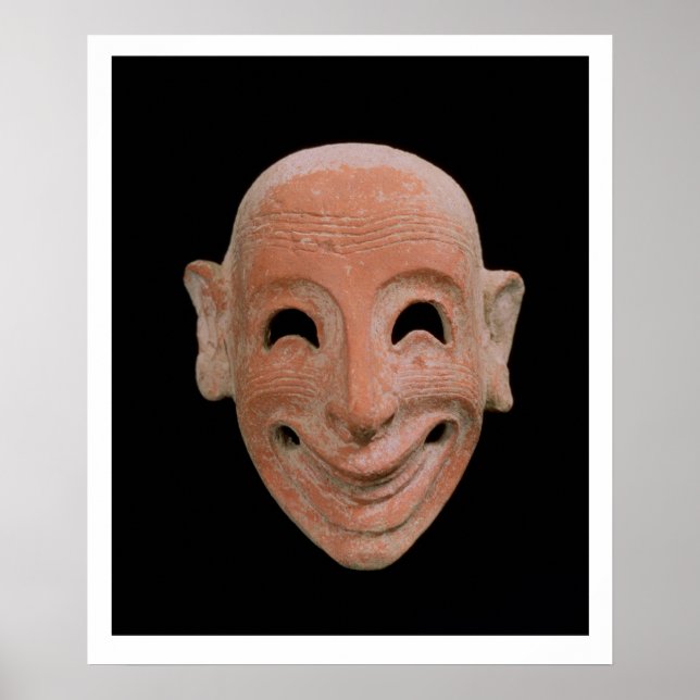 Poster Máscara grotesca, de Motya, século 6 a.C. (terrac (Frente)