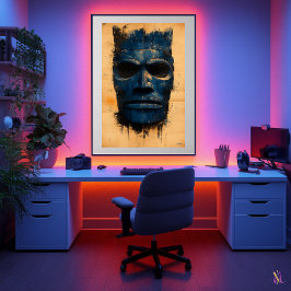 Poster Máscara Guardiã Tiki - Símbolo Espiritual Polinési