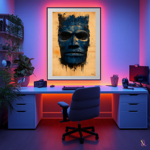 Poster Máscara Guardiã Tiki - Símbolo Espiritual Polinési