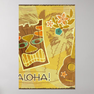 Poster Máscara havaiana de Tiki