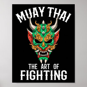 Poster Máscara Muay Thai Oni - Gi de Boxe Tailandesa e Ki