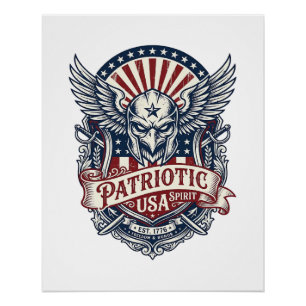 Póster Máscara Patriota Guardião Liberdade Militar Inspir