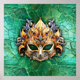 Poster Máscara Venata embelezada em verde brilhante