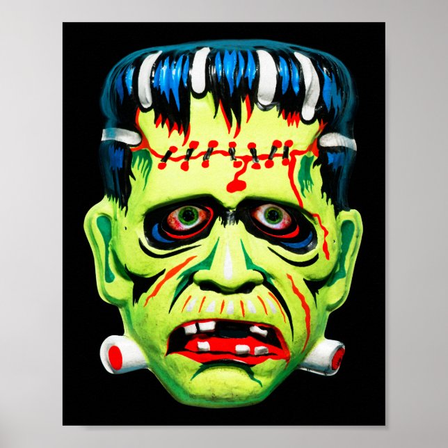 Poster Máscara verde de monstro (Frente)