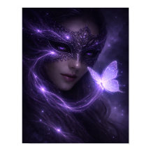 Máscara Violeta Mística Borboleta Fantasia