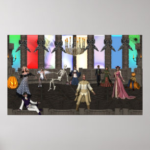 Póster Mascarada do Dia das Bruxas