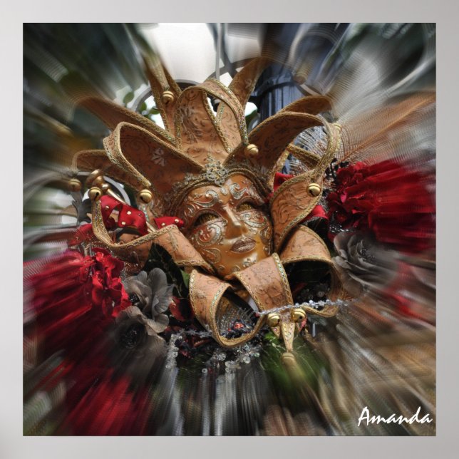 Póster Mascarada Dourado (Frente)