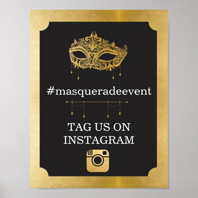 Póster Mascarada Instagram Sinal Fotografia Festa do Inst (Frente)