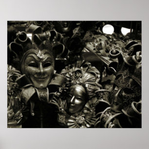 Poster Mascarada preto Gótico Escuro