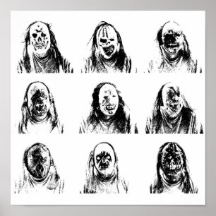 Póster Máscaras assustadoras