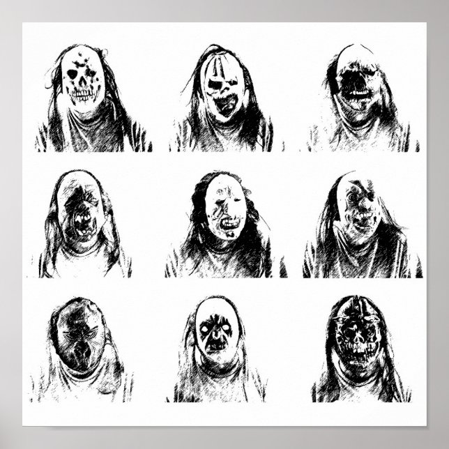 Póster Máscaras assustadoras (Frente)