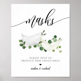 Poster Máscaras de EPI de Casamento Distanciamento Social